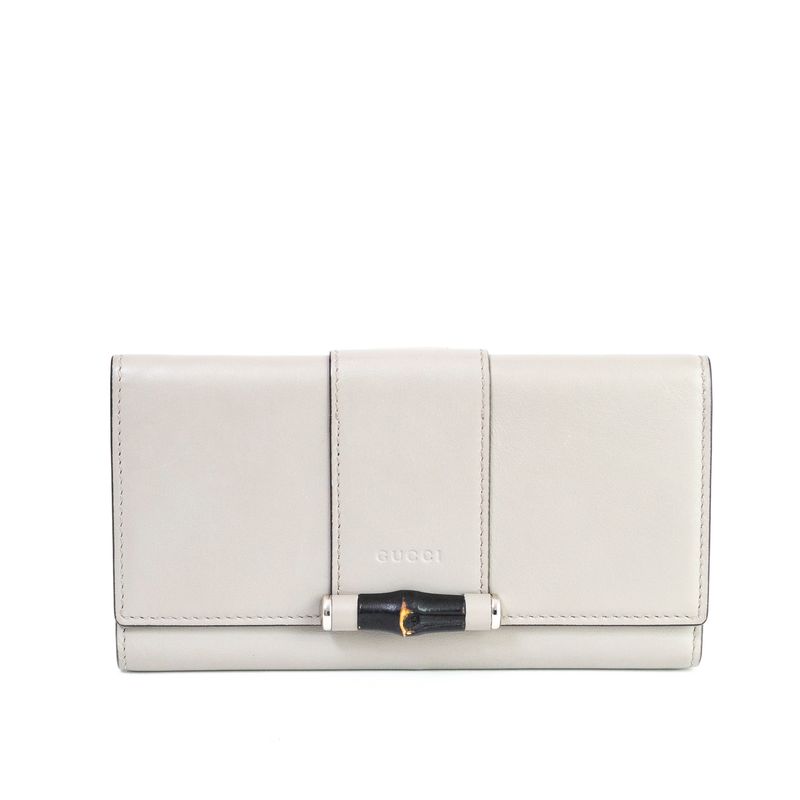 Carteira-Gucci-Bambu-Couro-Cinza