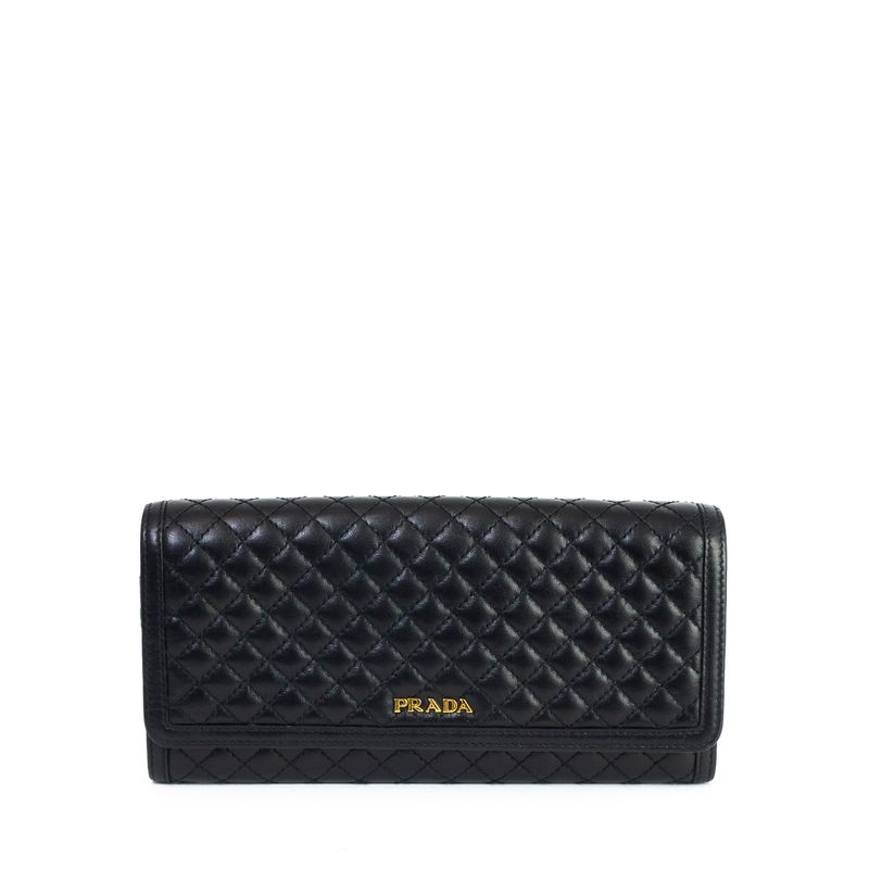 Carteira-Prada-Matelasse-Couro-Preto