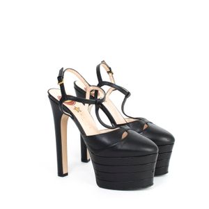 Sandália Gucci Angel Couro Preto