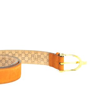 Cinto Gucci Couro Laranja