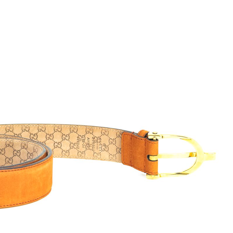 Cinto-Gucci-Couro-Laranja