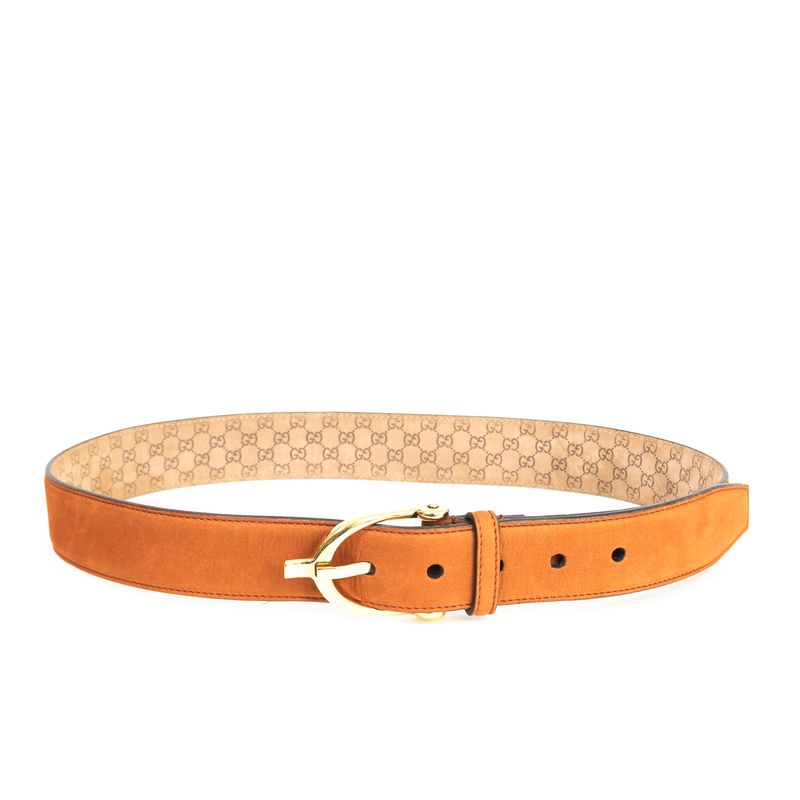 Cinto-Gucci-Couro-Laranja