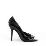 Peep-toe-Gucci-Horsebit-Verniz-Preto