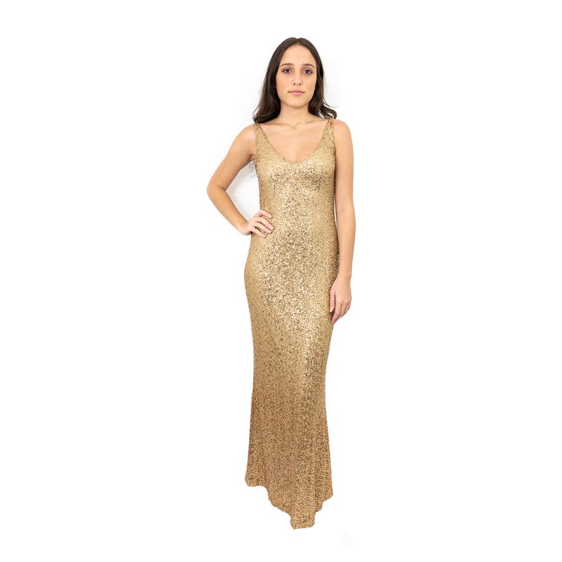 Vestido-Longo-Ralph-Lauren-Dourado