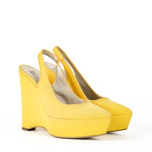 Salto Anabela Stella McCartney Lona Amarelo