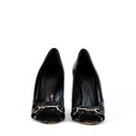 Peep-toe-Gucci-Horsebit-Verniz-Preto