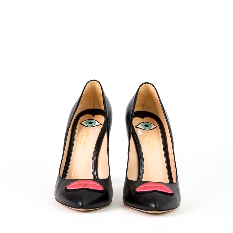 Scarpin-Gucci-Couro-Preto-Labios