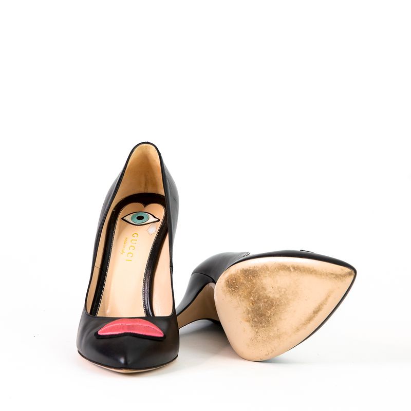 Scarpin-Gucci-Couro-Preto-Labios