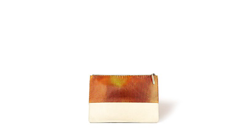 Clutch Celine Bicolor Holografica Brecho de luxo Prettynew