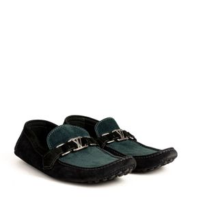 Mocassim Louis Vuitton Camurça Verde Bicolor