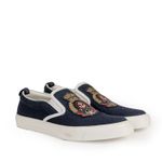 Slipper-Gucci-Lona-Azul-Marinho-Brasao