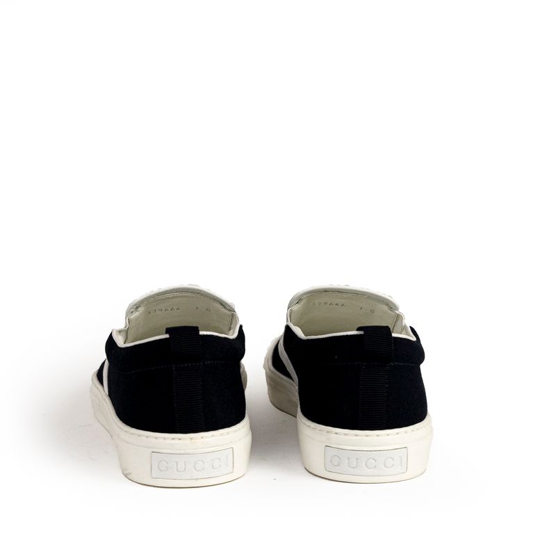 Slipper-Gucci-Lona-Azul-Marinho-Brasao