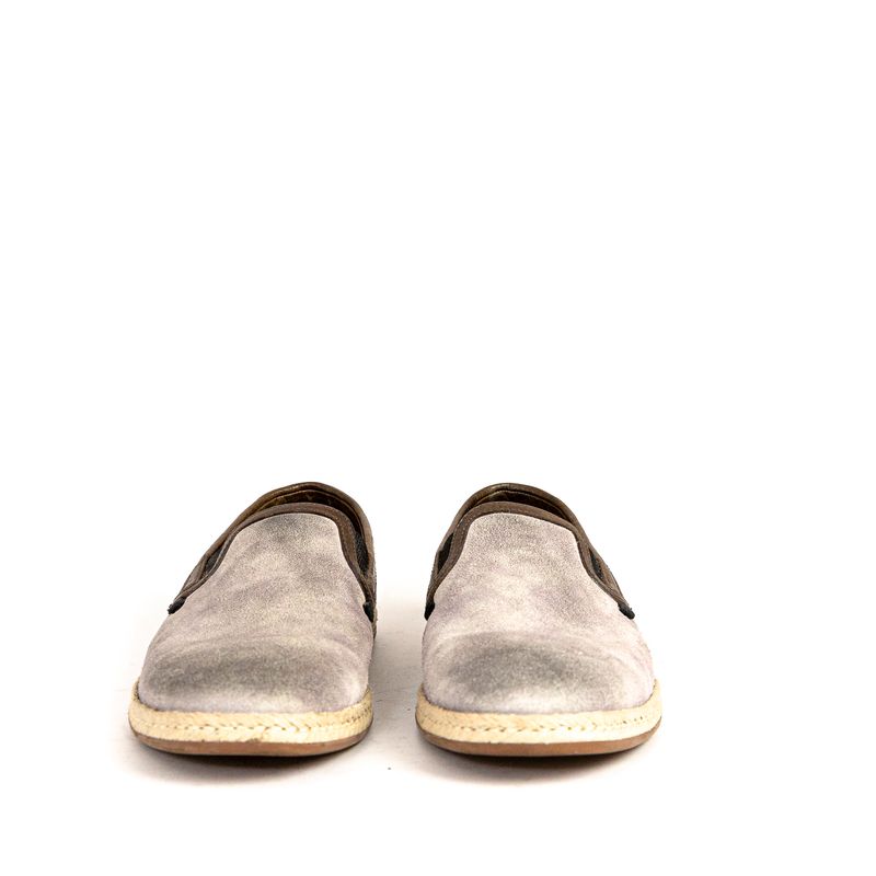 Slipper-Dolce---Gabbana-Camurca-e-Palha-Cinza