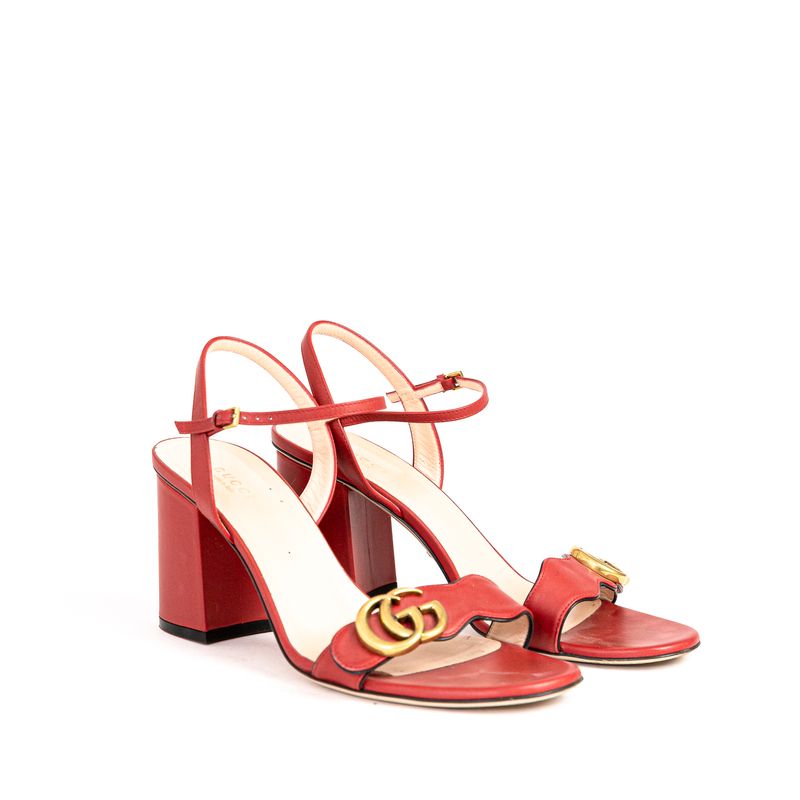 Sandalia-Gucci-Marmont-Couro-Vermelho