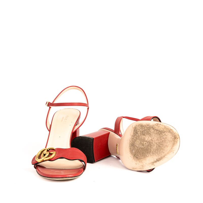 Sandalia-Gucci-Marmont-Couro-Vermelho