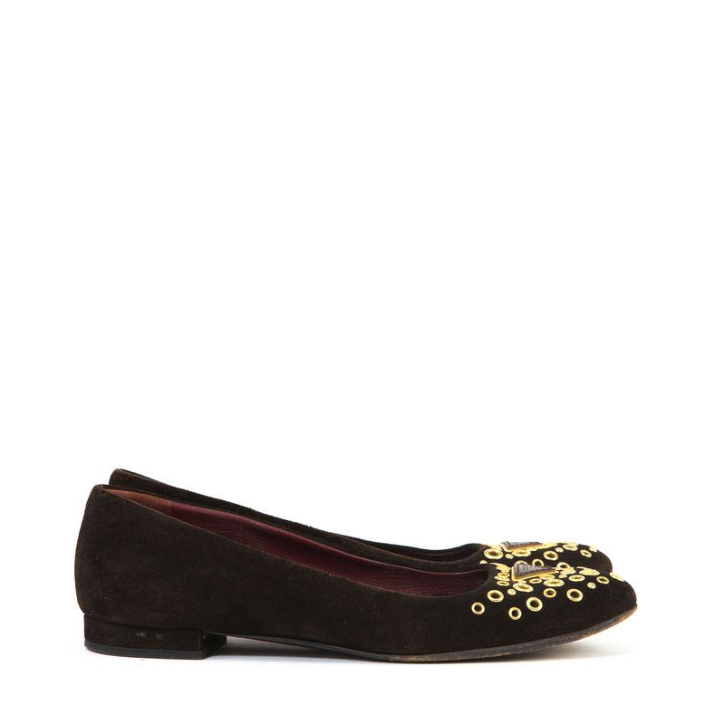 Sapato-Prada-Marrom-Ilhos