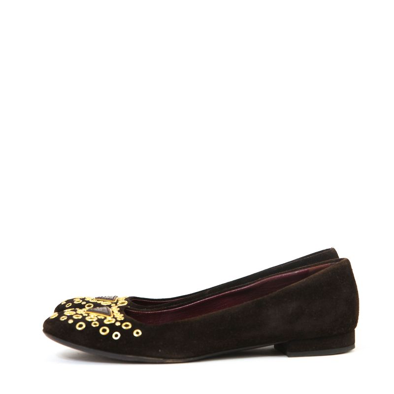 Sapato-Prada-Marrom-Ilhos