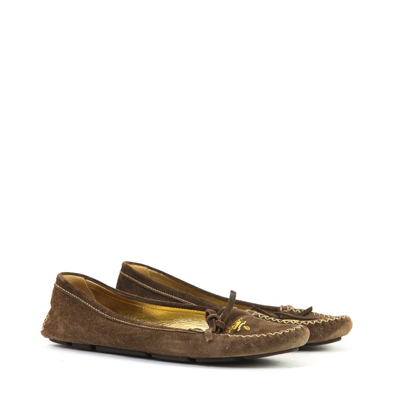 Mocassim-Prada-Camurca-Marrom