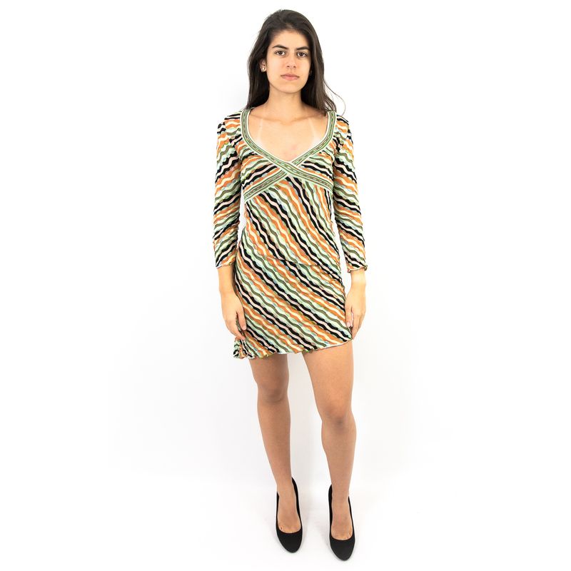 Vestido-Missoni-Descotado-Verde-e-Laranja