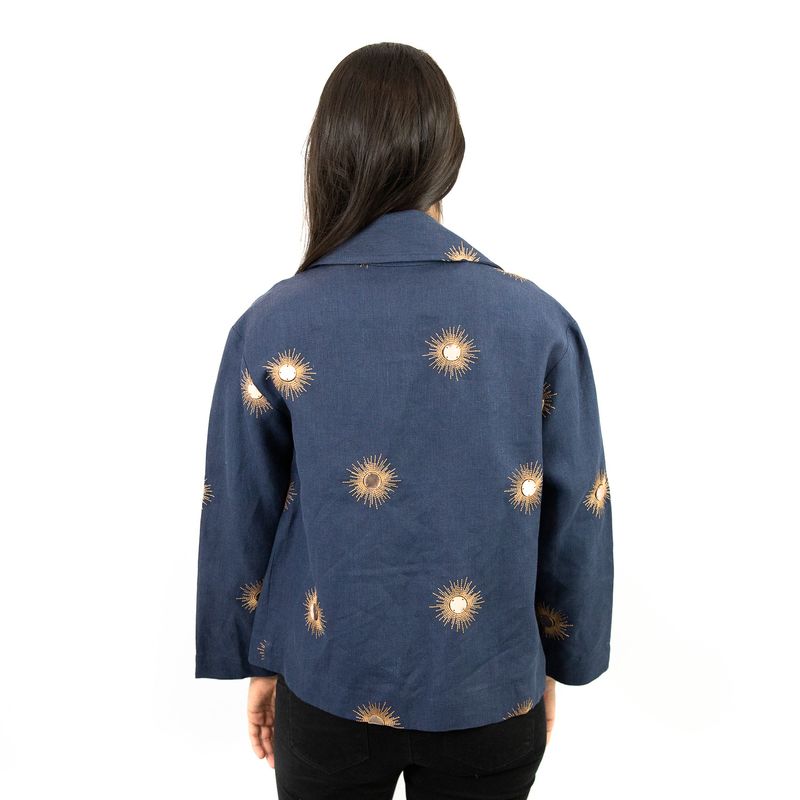 Blazer-Waiwai-e-Betina-de-Luca-Linho-Azul