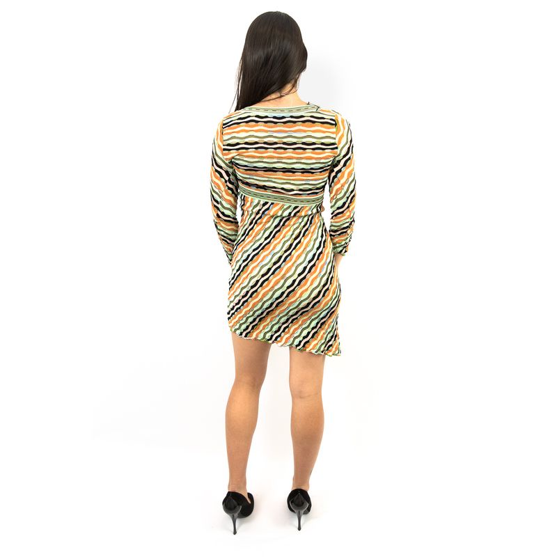 Vestido-Missoni-Descotado-Verde-e-Laranja