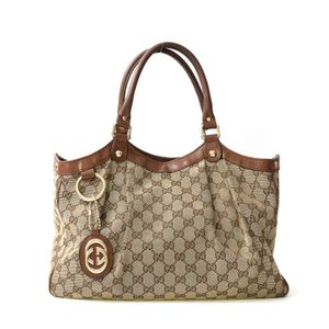 Bolsa Gucci Jacquard Couro Marrom