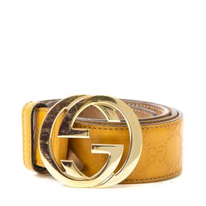 Cinto Gucci Guccissima Amarelo