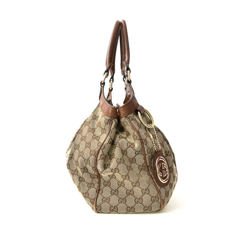Bolsa-Gucci-Jacquard-Couro-Marrom