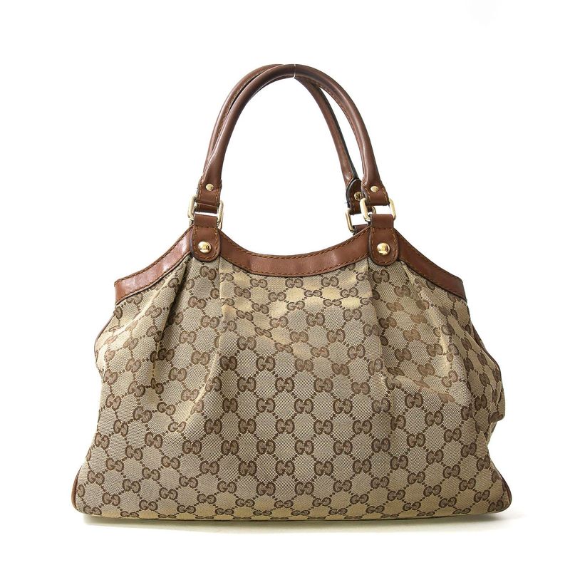 Bolsa-Gucci-Jacquard-Couro-Marrom