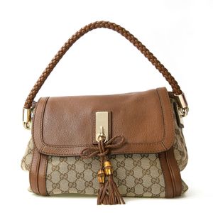 Bolsa Gucci Jacquard Couro Caramelo