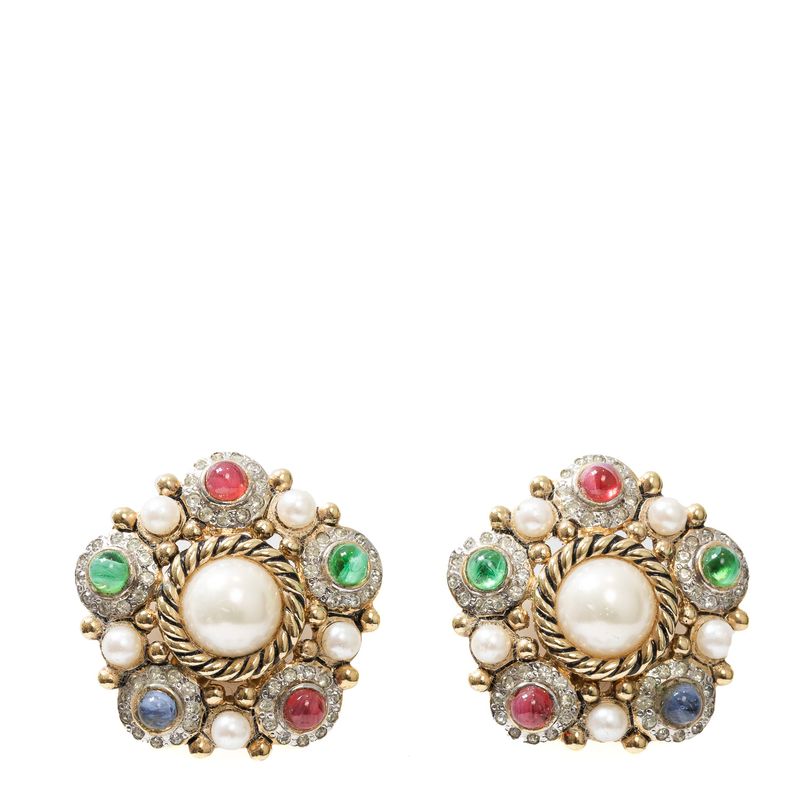 Brinco-de-Pressao-Vintage-Pedras-Verde-Rosa-e-perola