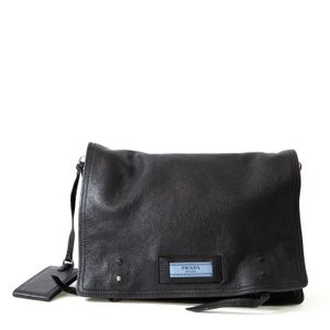 Bolsa Prada Messenger Couro Preto