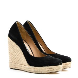 Plataforma Ferragamo Camurça Preta