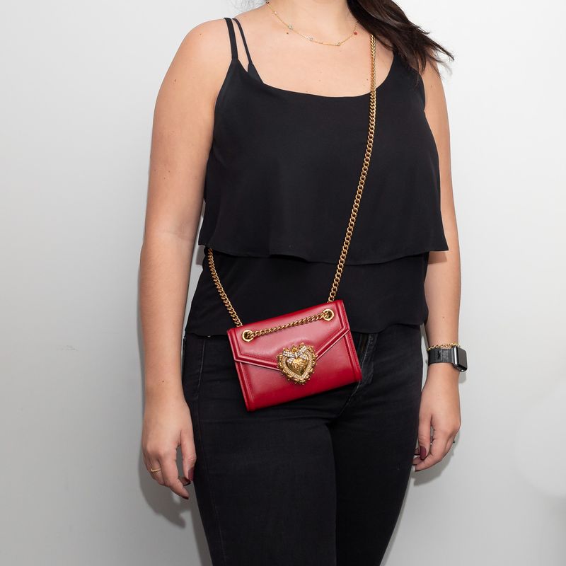 Bolsa-Dolce---Gabbana-Devotion-Couro-Vermelho