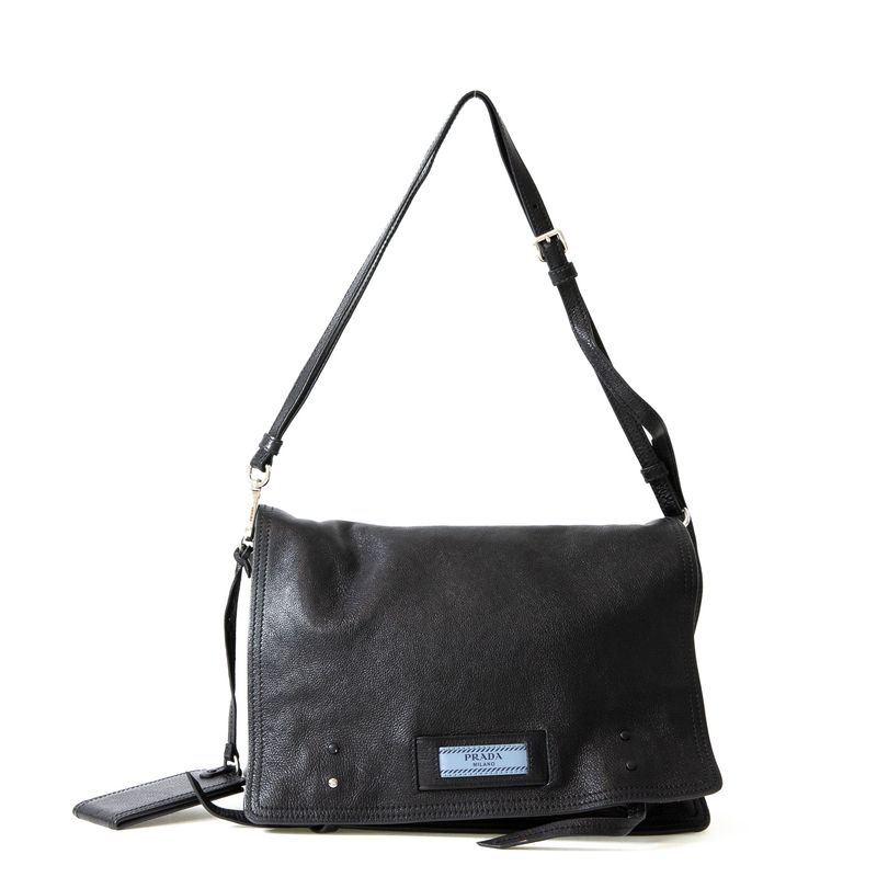 Bolsa-Prada-Messenger-Couro-Preto