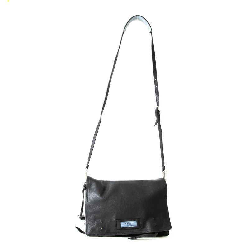 Bolsa-Prada-Messenger-Couro-Preto
