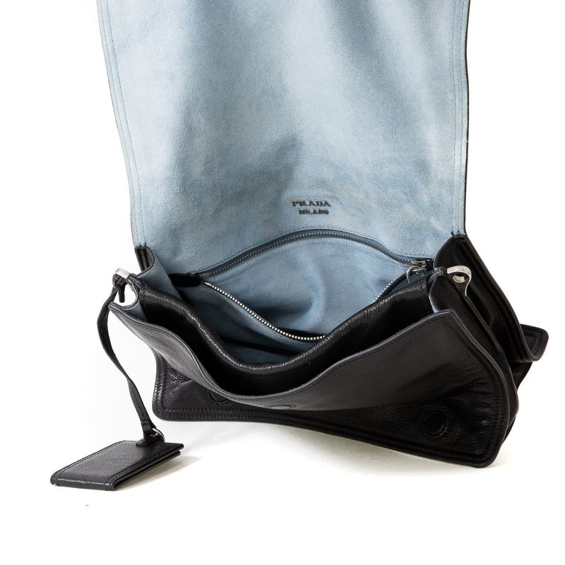 Bolsa-Prada-Messenger-Couro-Preto