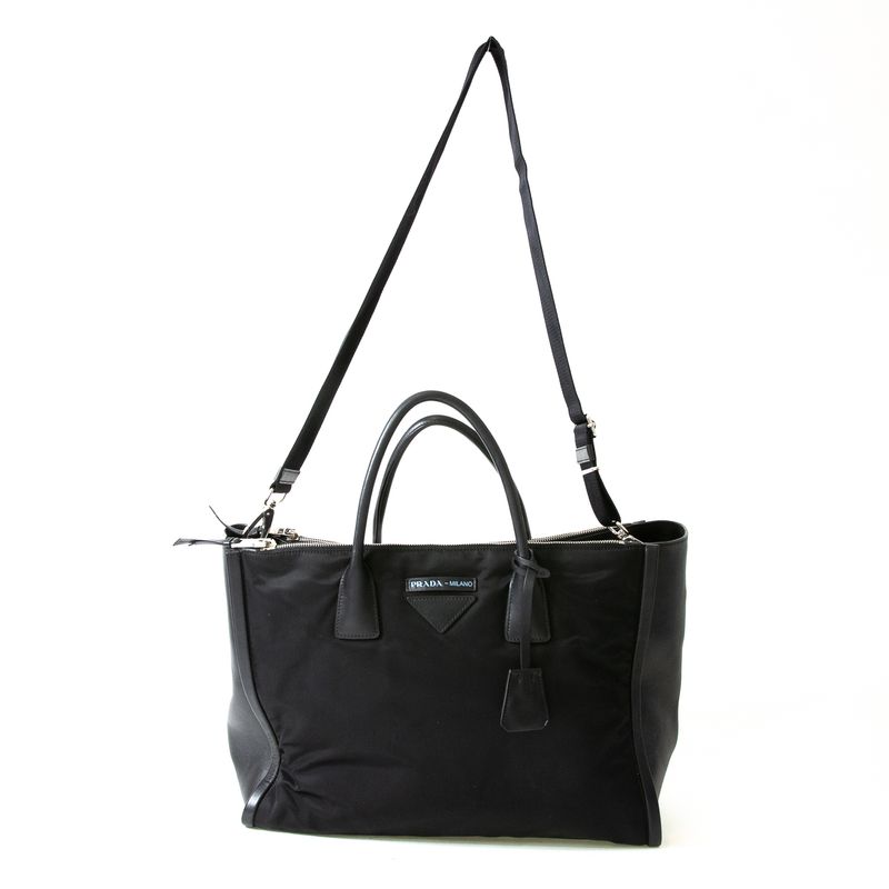 Bolsa-Prada-Nylon-e-Couro-Preto