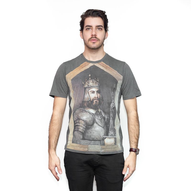 Camiseta-Dolce---Gabbana-Cinza-Estampada