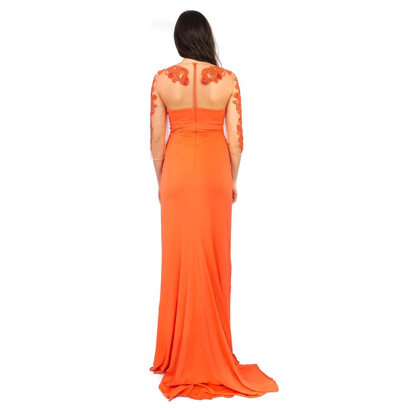 Vestido-Zuhair-Murad-Tule-Bordado-Laranja
