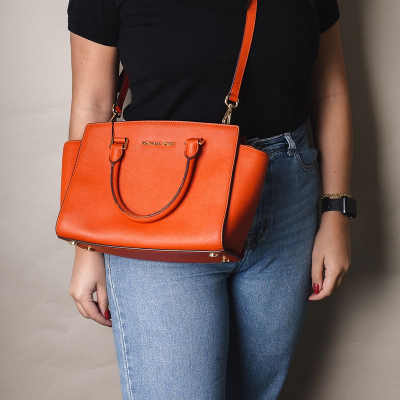 Bolsa-Michael-Kors-Couro-Laranja