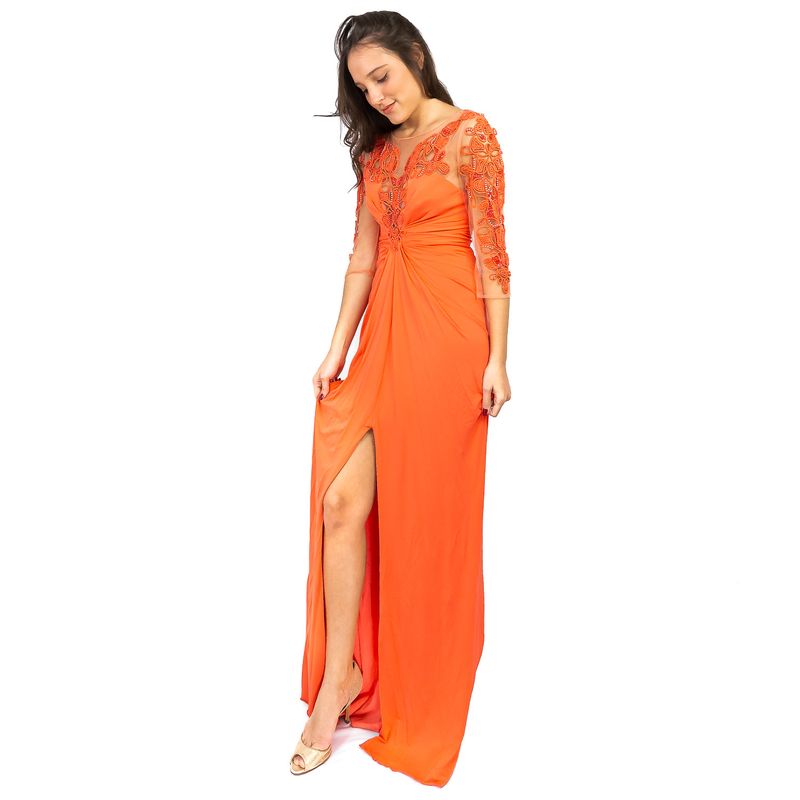 Vestido-Zuhair-Murad-Tule-Bordado-Laranja