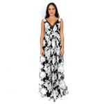 Vestido-Vera-Wang-Floral-Preto