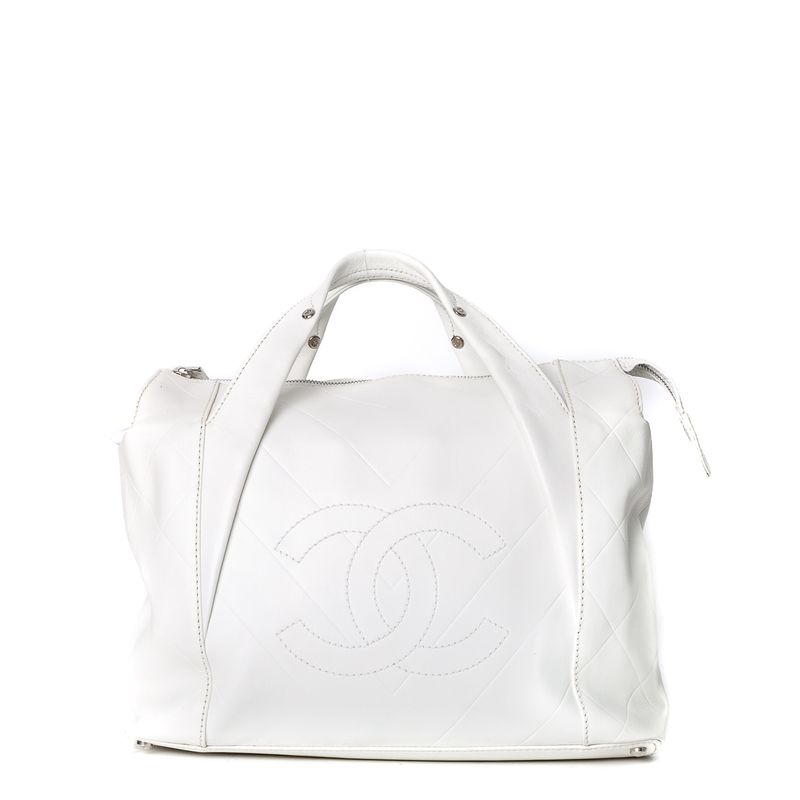 Bolsa-Chanel-Tote-Couro-Branco