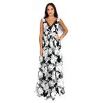 Vestido-Vera-Wang-Floral-Preto