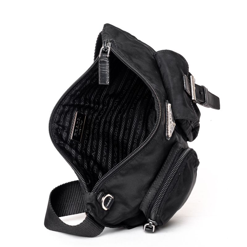 Pochete-Prada-Nylon-Preto
