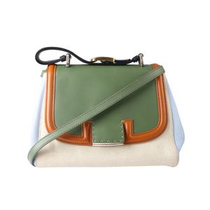 Bolsa Fendi Carteiro Canvas/Couro Verde