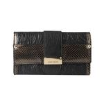 Carteira-Jimmy-Choo-Envelope-Couro-Python-Preta