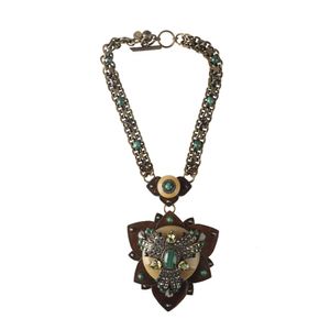 Colar Lanvin Broche Jade Verde