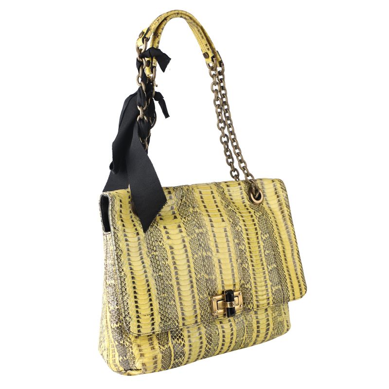 Bolsa-Lanvin-Python-Couro-Amarelo